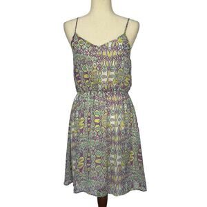 EVERLY ABSTRACT GEOMETRIC SLEEVELESS BLOUSON DRESS WOMEN'S SIZE MEDIUM‎